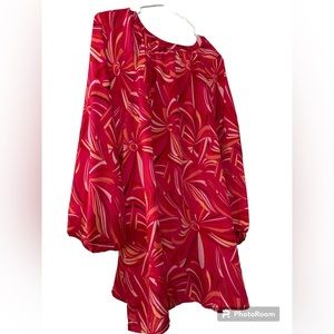 Pioneer women blouse pink/red/yellowish/white/red long sleeve with elastic